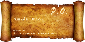 Puskás Orion névjegykártya